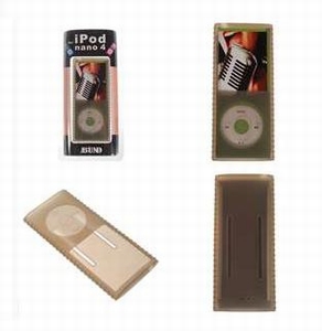 iPod Nano 4G Extra Grip Zwart-Transparante Siliconen hoes