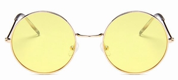 Hippie retro zonnebril Gold Yellow
