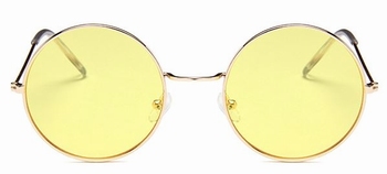 Hippie retro zonnebril Gold Yellow