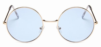 Hippie retro zonnebril Gold Blue