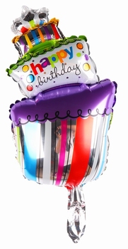 Folie helium ballon Taart Happy Birthday 53cm