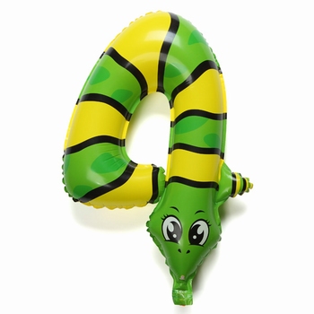 Folie helium ballon cijfer 4 dieren 42cm