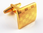 Manchetknopen Checks Goud (laser gegraveerd) 