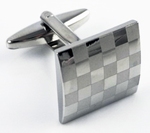 Manchetknopen Checks Zilver (laser gegraveerd) 