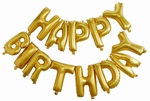Folie helium ballonnen Happy Birthday 35cm Goud (13 letters)