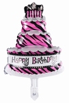 Folie helium ballon Taart Happy Birthday 47cm 