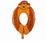 Folie helium ballon cijfer 0 dieren 40cm