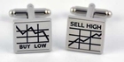 Manchetknopen 'Buy Low' en 'Sell High' 